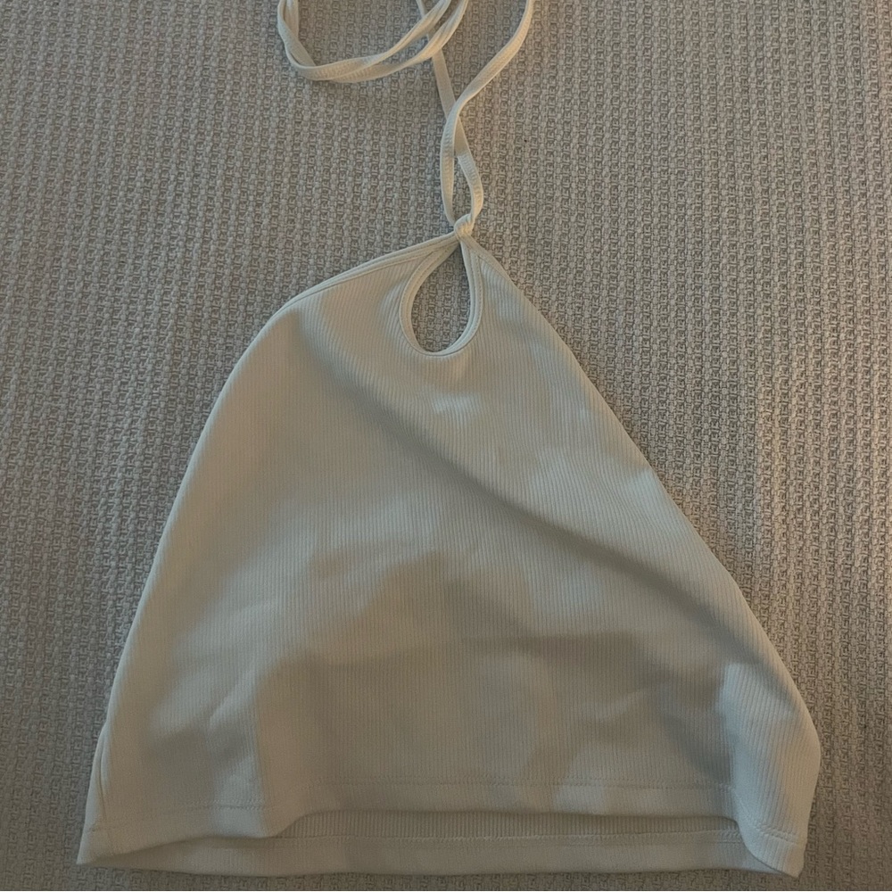 White halter crop top ZARA